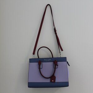 Kate Spade Purple Multi-Colored Satchel with Crossbody Strap